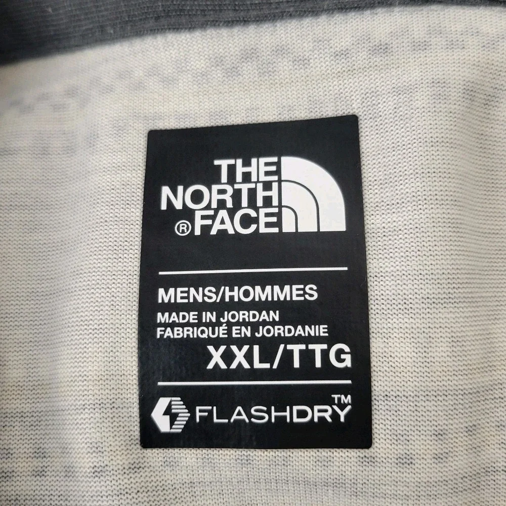 The North Face Men's FlashDry Short Sleeve Polo Shirt Gray Striped Pocket XXL